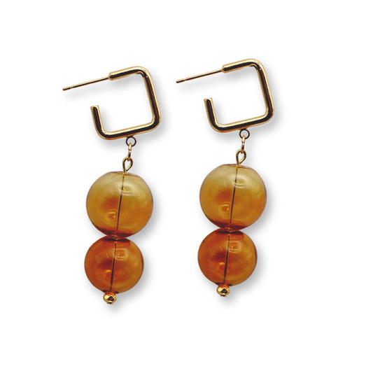 Amber Glass Bubble Earrings