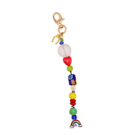 Rainbow Beaded Bag Charm