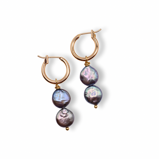 These one of a kind baroque pearl earrings are a dainty statement piece. They have natural organic pearls and nickel free hypoallergenic hardware.  